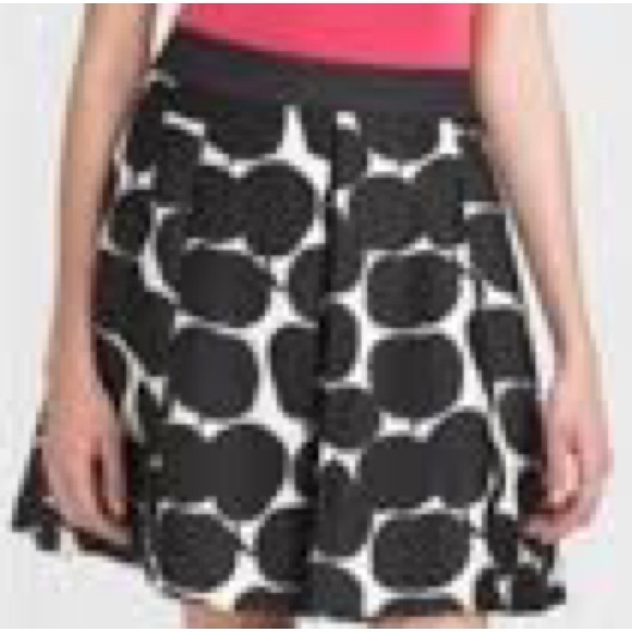 NWOT! JUICY COUTURE Apple Pear Print Pleated Silk Fit & Flare Skater Skirt 8 - Picture 3 of 11